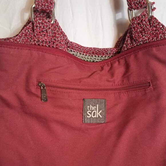 The Sak Satchel Hobo Shoulder Bag Crochet Knit Rainbow Colors‎ Boho Bohemian - Picture 9 of 12